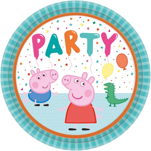 8 PLATOS DE PAPEL REDONDO PEPPA PIG 23 CM