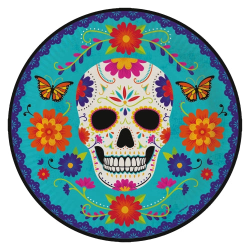 8 PLATOS DÍA DE LOS MUERTOS 2021 PAPEL REDONDO 23 CM