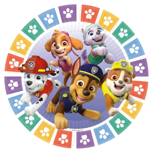 8 PLATOS PATRULLA CANINA 2022 REDONDO DE PAPEL 23 CM