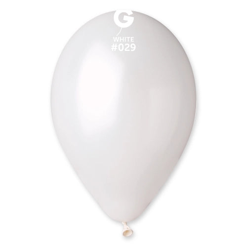 12" LÁTEX 100CT BRANCO METÁLICO #029, 30cm
