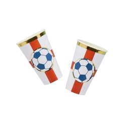 VAMOS, FÚTBOL INGLATERRA, VASOS DE PAPEL GIGANTES DE 8 PACKS 16 OZ