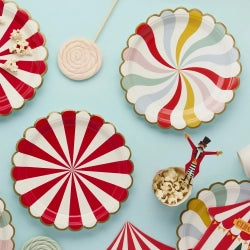PLATOS DE PAPEL CIRCO - PACK DE 8