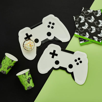 PLATO DE PAPEL CON MANDO DE JUEGO PACK DE 8