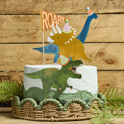 DINOSAUR CUSTOMISABLE CARD CAKE TOPPER