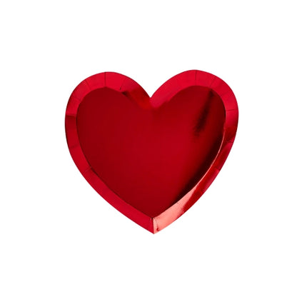 PLATO DE CORAZÓN ROJO PACK DE 8
