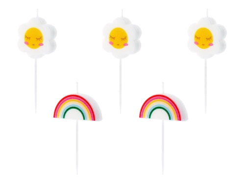 VELAS DE CUMPLEAÑOS DAISY, 2-3,5 CM (1 PKT / 5 PC)