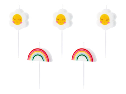 VELAS DE CUMPLEAÑOS DAISY, 2-3,5 CM (1 PKT / 5 PC)