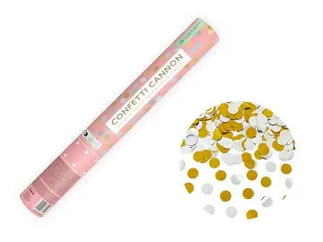 CAÑÓN DE CONFETI CON CÍRCULOS, 40 CM
