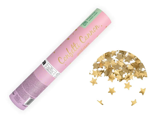 CAÑÓN DE CONFETI CON ESTRELLAS 20CM